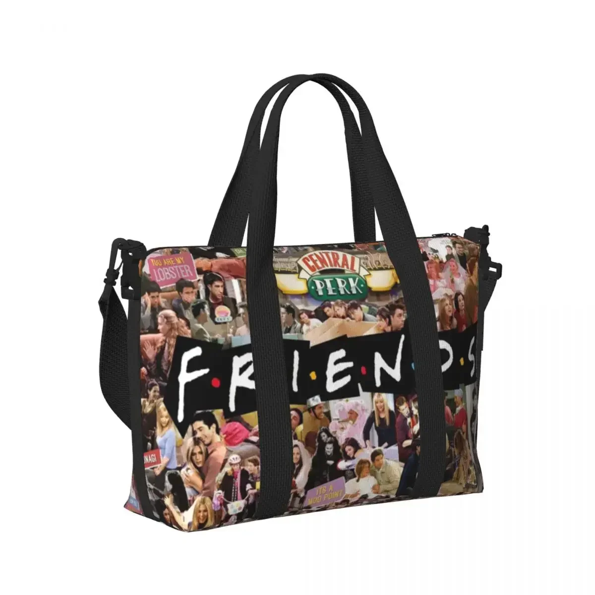 Tv Show Friends Funny Quote I'm Fine Beach Travel Bag Large Capacity Tote Bags for Gym Sport Women Shopping Duffle Shoulder Bag