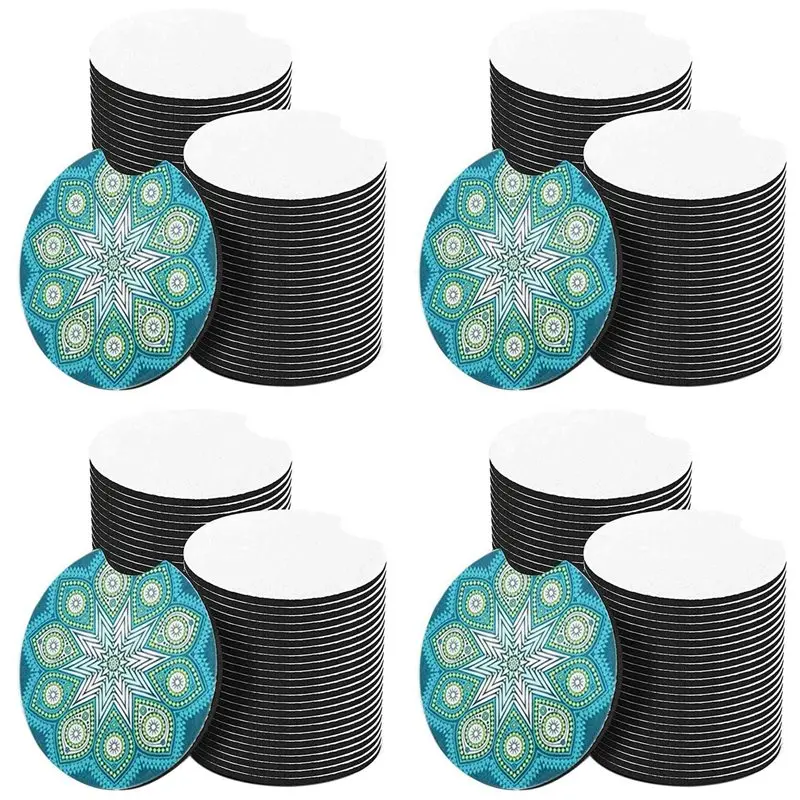 ABVS 200Pcs Sublimation Car Coasters Blanks,For DIY Crafts Car Cup Coasters Painting Project Sublimation Accessories