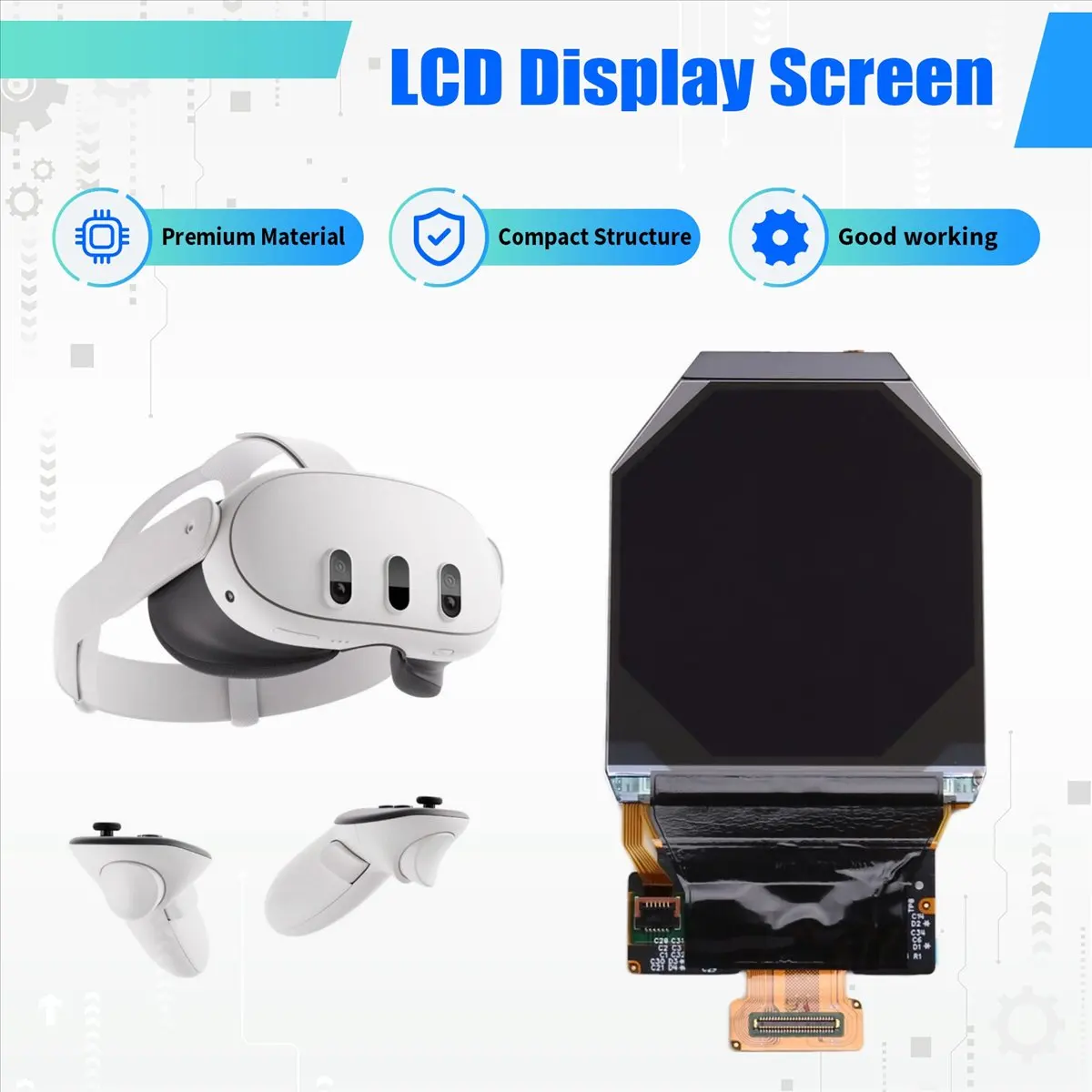 New VR LCD Matrix Panel Display for 3 LCD Screen Replacement Headset LCD Display Screen Accessory