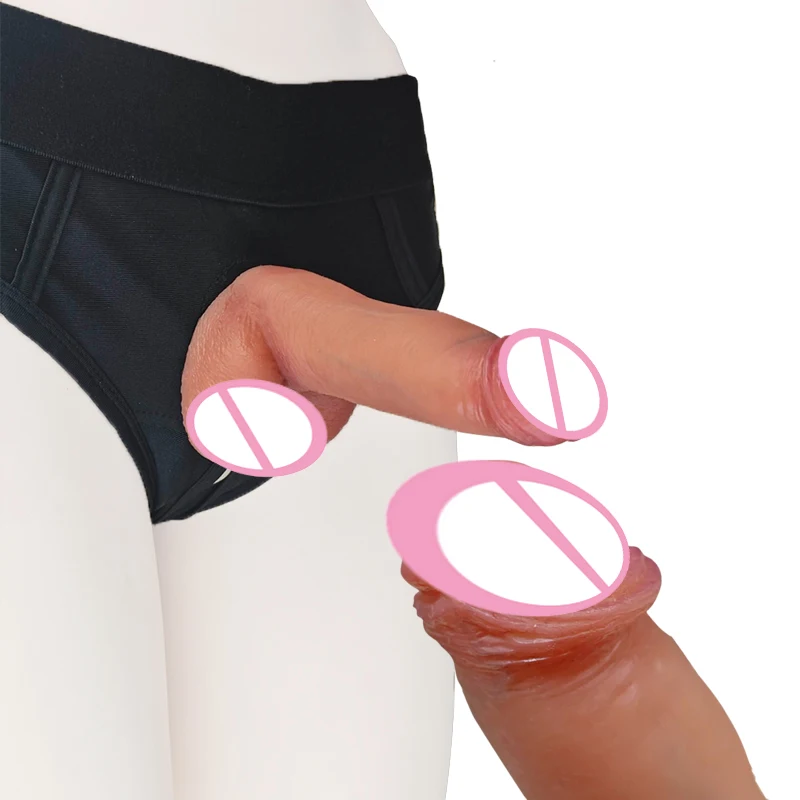 Realistic Female Dildo with Skin-Like Texture, Testicles, Anal and Vaginal Stimulation, Panty-Style, Large-Sized Penis, Female S