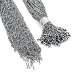 100 Stainless Steel Cross Thin Chain for Women's Charm Jewelry Necklace Production Wholesale with Lobster Buckle Width 1/1.5/2MM