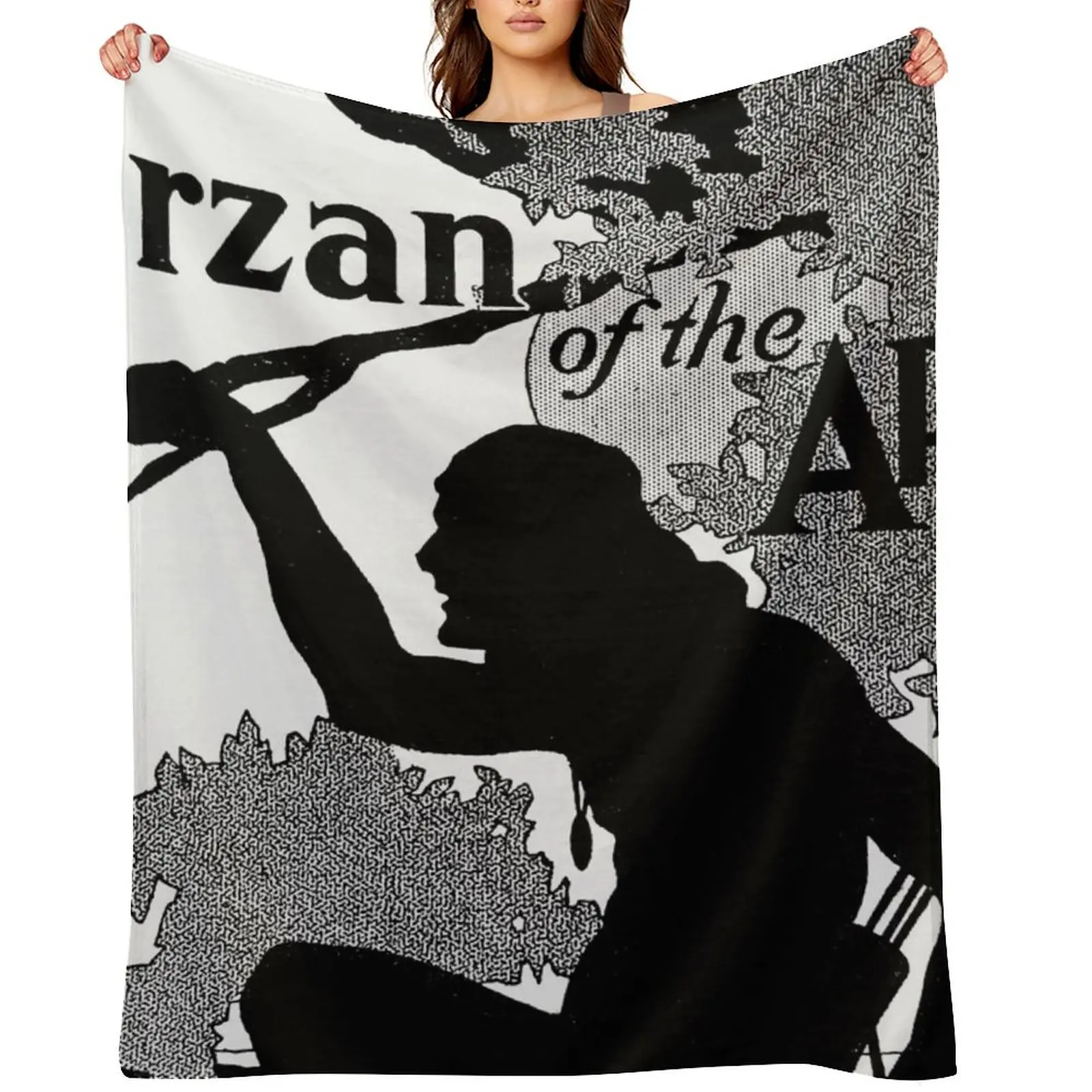 

Vintage Tarzan poster art Throw Blanket Flannel sofa bed Picnic Soft Plush Plaid Blankets