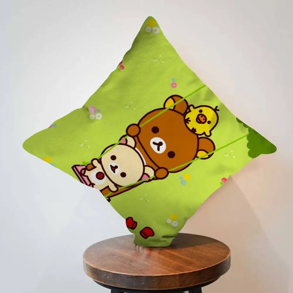 Kwaii Cute P-RilakkumaS Bear Personalized Pillow Dust Cover Bedroom Kids Party Decoration Pillowcase Birthday Children Gift