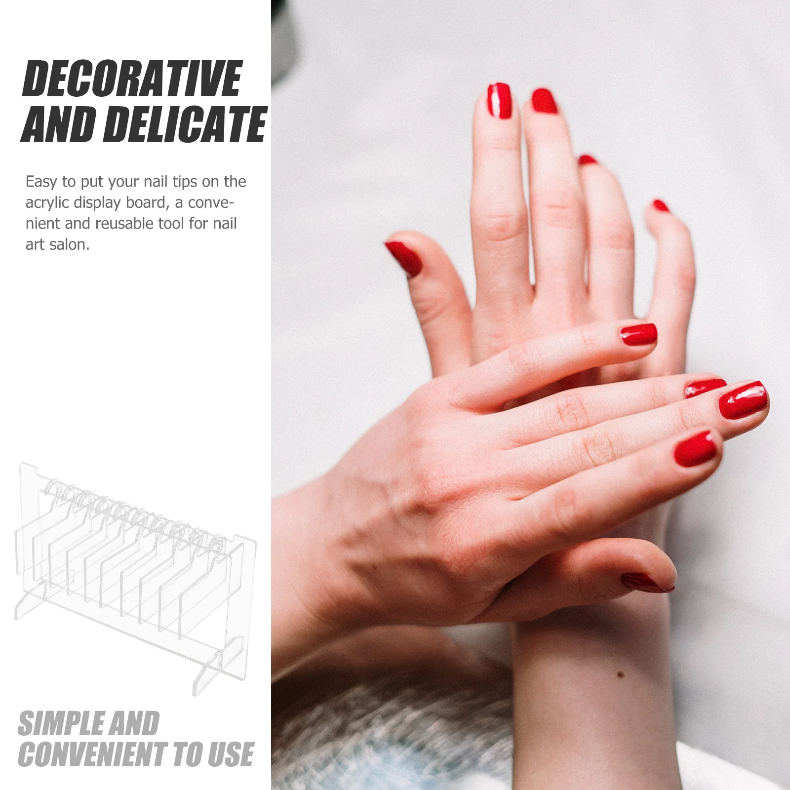 

1Set Nail Tips Display Board Chic Style Appearance Space Saving Nail Art Display Holder for Professional Salon Reusable
