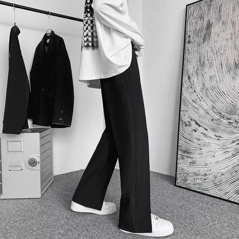 Streetwear Fashion Men Trousers Split Black Harajuku Oversized Casual Pants 2022 Korean Office wear Suit Pants Male Blazer Pants