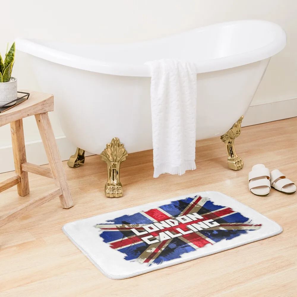 London Calling Flag Uk Bath Mat Home Entrances Bath Carpet Mat