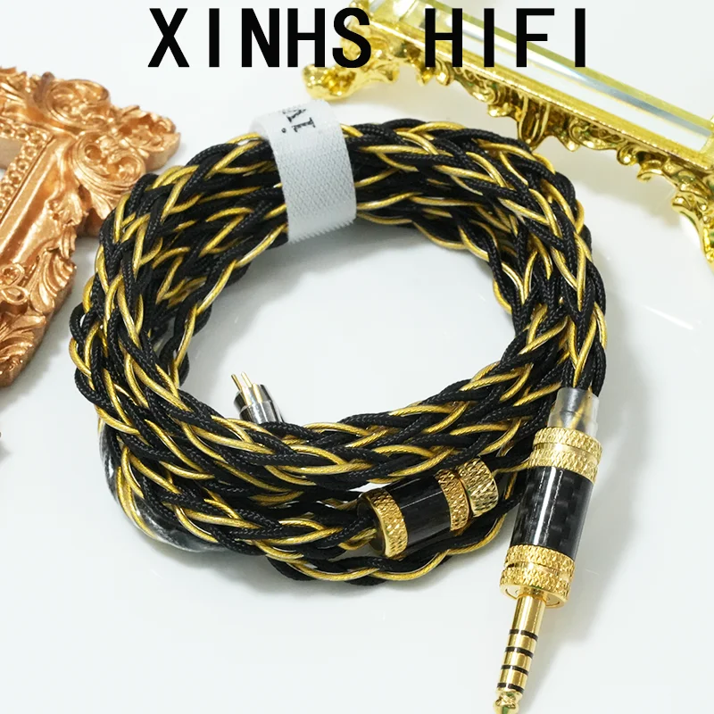 

XINHS A08 Gold Cobra 2-Strand Coaxial Copper Gold Alloy Silver Plated Earphone Upgrade Cable