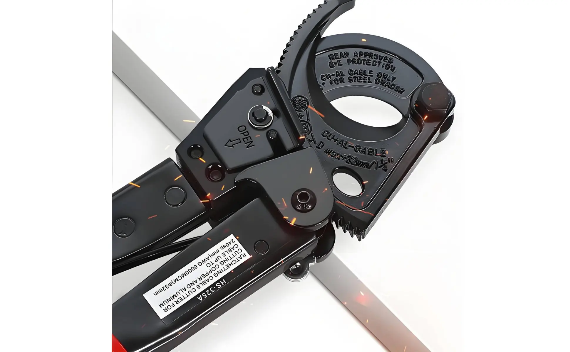 Ratcheting Cable Cutter Quick Release Heavy Duty Cable Shear Heavy-Duty Wire Cutter Non-Slip Grip Industrial Wire Cutting Tool