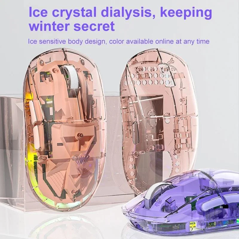 SC660 6D 10000 ديسيبل متوحد الخواص RGB ضوء الخلفية قابلة للشحن جودة ماوس الألعاب الشفاف ثلاثي الوضع اللاسلكية والسلكية الخلفية الخفيفة #2