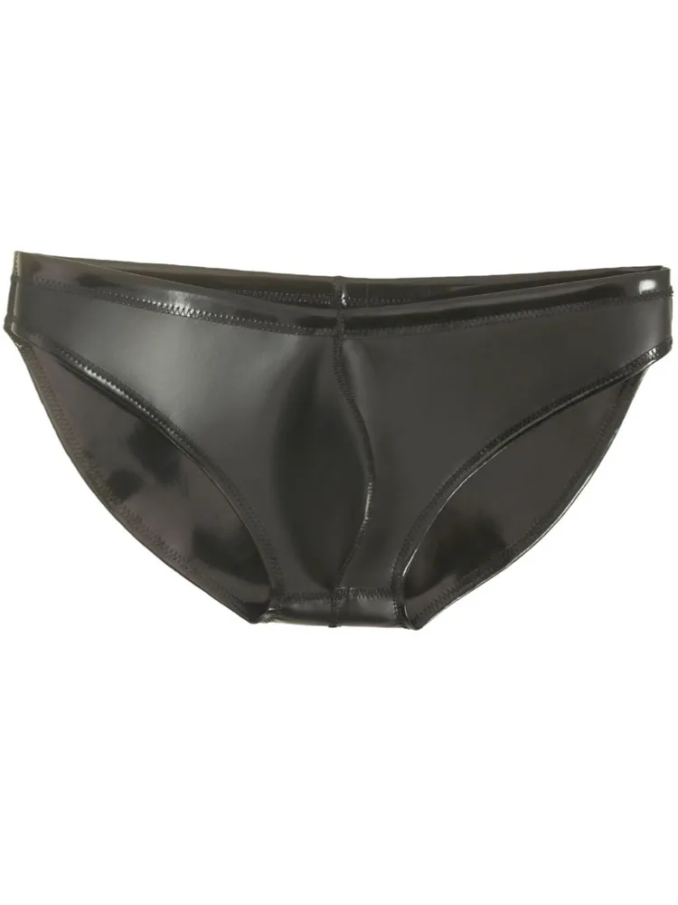 

S-3XL Double Sided Shiny Matt PU Leather Reversible Briefs Wet Look PVC Convex Pouch Jockstrap Calzoncillo Trunks Slips Tangas