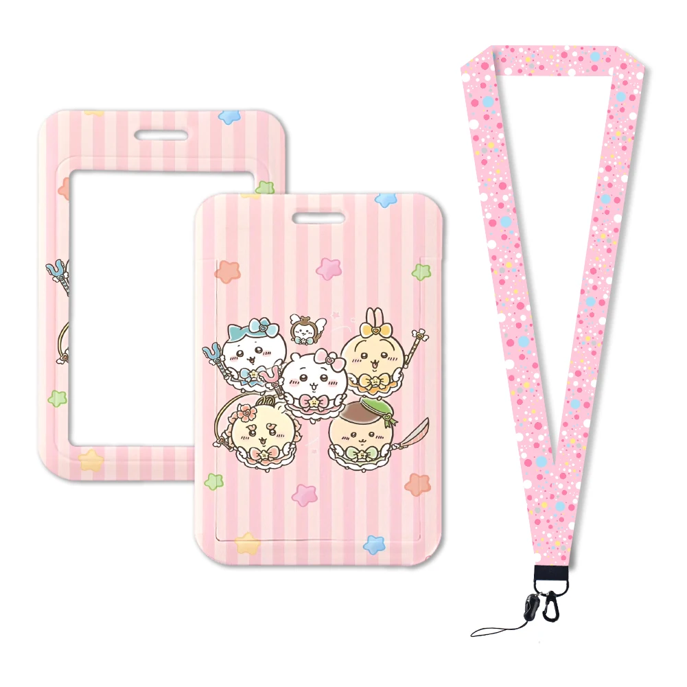 Lastest Cute Figure Card Cover Kawaii Cartoon Bus Card Protective Sleeve School Bag Doll Pendant Keychain Toy