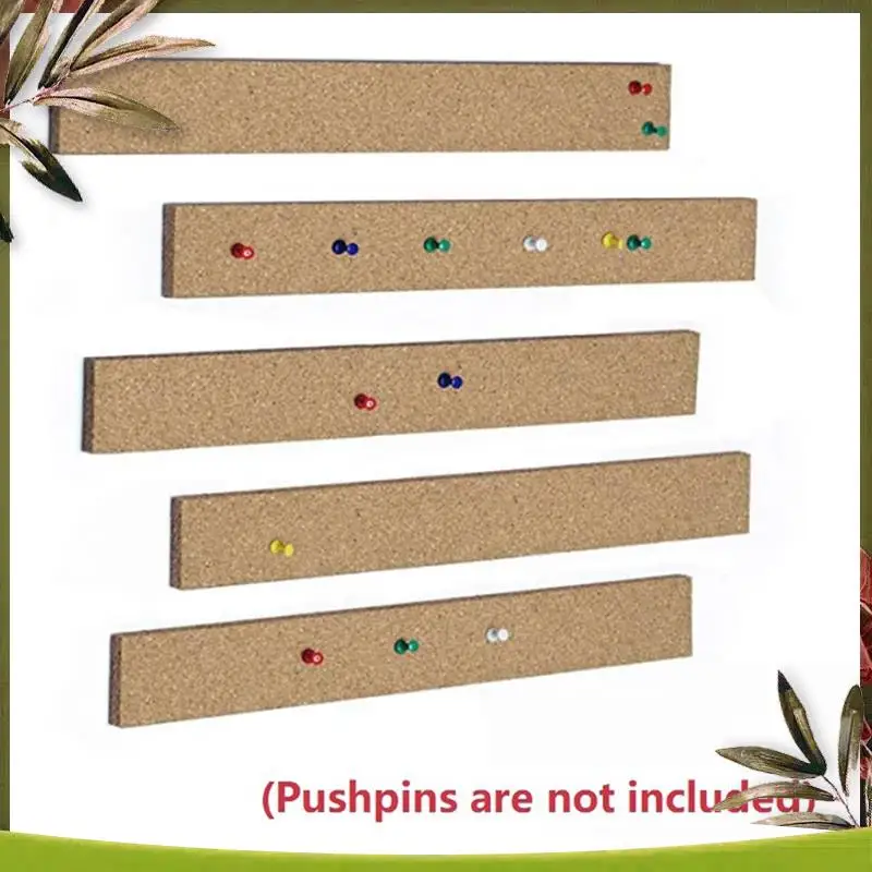

New-5Pcs Cork Board Strips Self-Adhesive Long Cork Board For Wall Desk Home Classroom Office For Paste Notes Photos Schedule