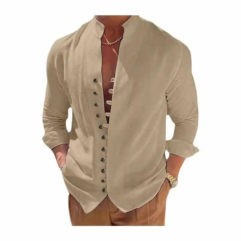 

Loose Long Sve Casual irt for Men Comfortable Breathable Cotton Ice Sensation oulder Width Drop Youthful Sle Zipper ...