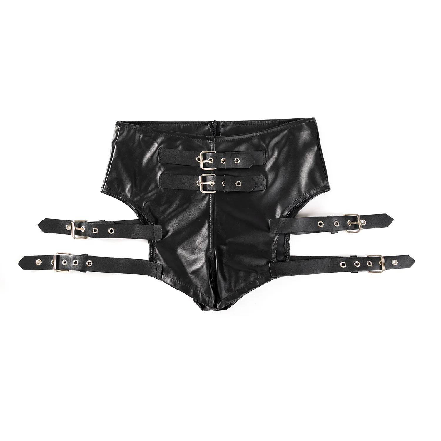 New Pu Patent Leather Elastic Strap Shorts Sexy Nightclub Booty Shorts