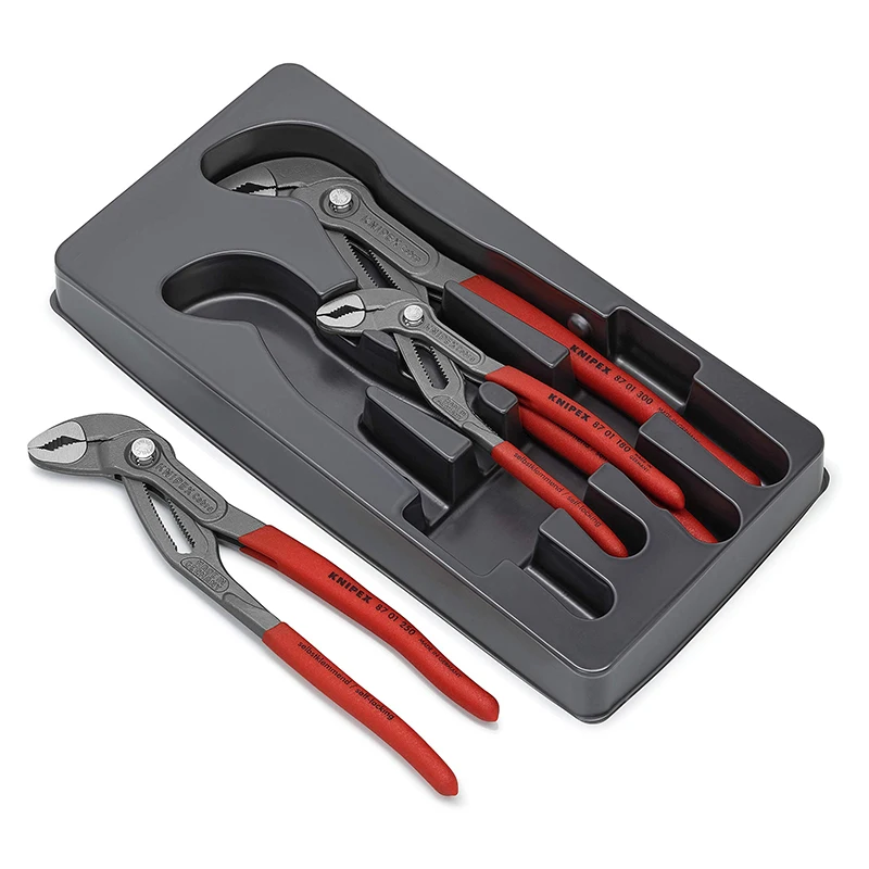 KNIPEX 00 20 09 V02 Cobra Pliers Set (3 Piece) High-Tech Water Pump Plier 8701180 8701250 8701300