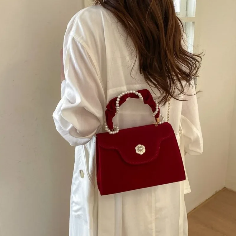 Solid Color Commuter Diaper Bag Mini Clutch Handbag Women Business Leisure High-End Elegant Leather Classic