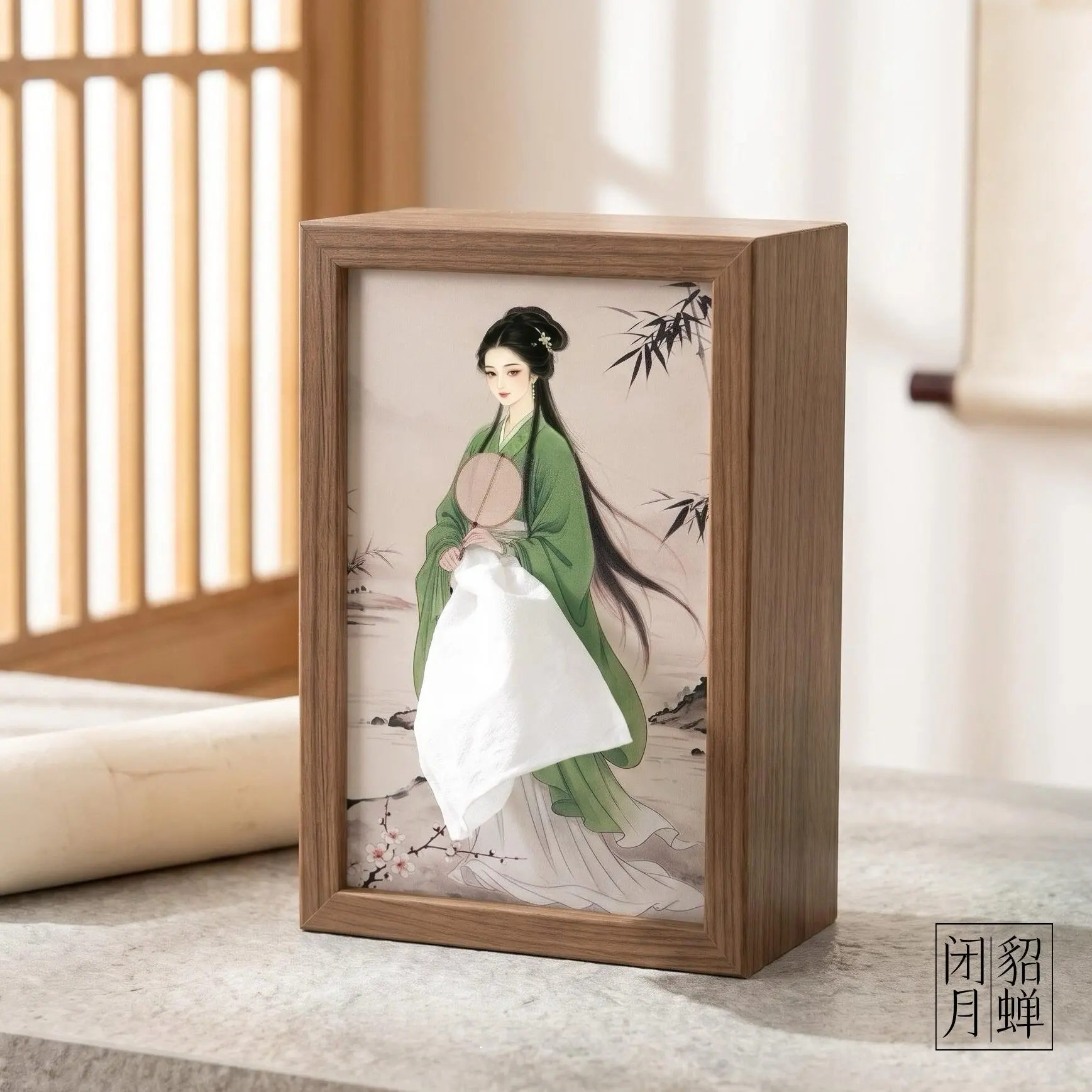 New Chinese Style Tissue Box Creative Ancient Lady Skirt Design for Home Hotel