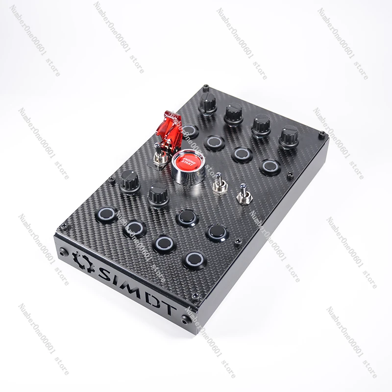 Simulation Racing Game Central Control Button Box Carbon Fiber Button Box HUB Compatible with Okameka and Other Racing Games