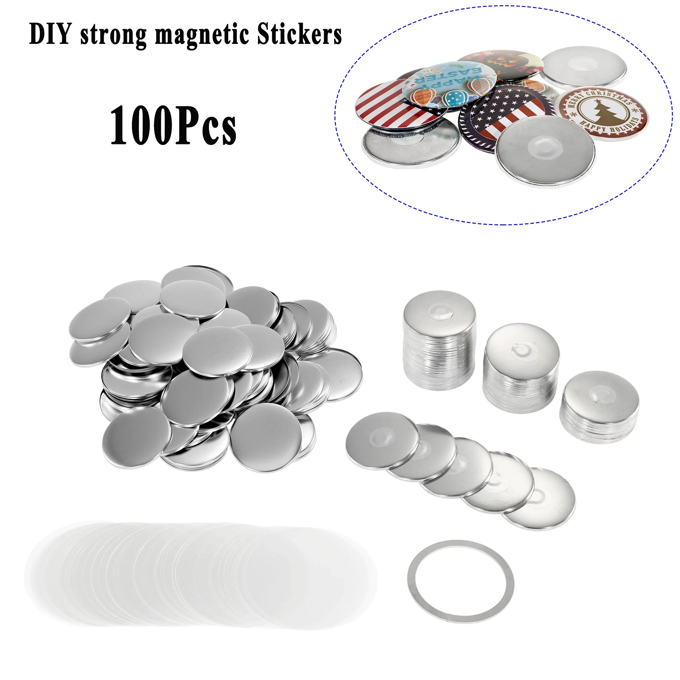 100pcs 58mm Badge Material for DIY Whiteboard Fridge Magnetic Refrigerators Decor Marker Sticker Badge Mini Mirror Bottle Opener