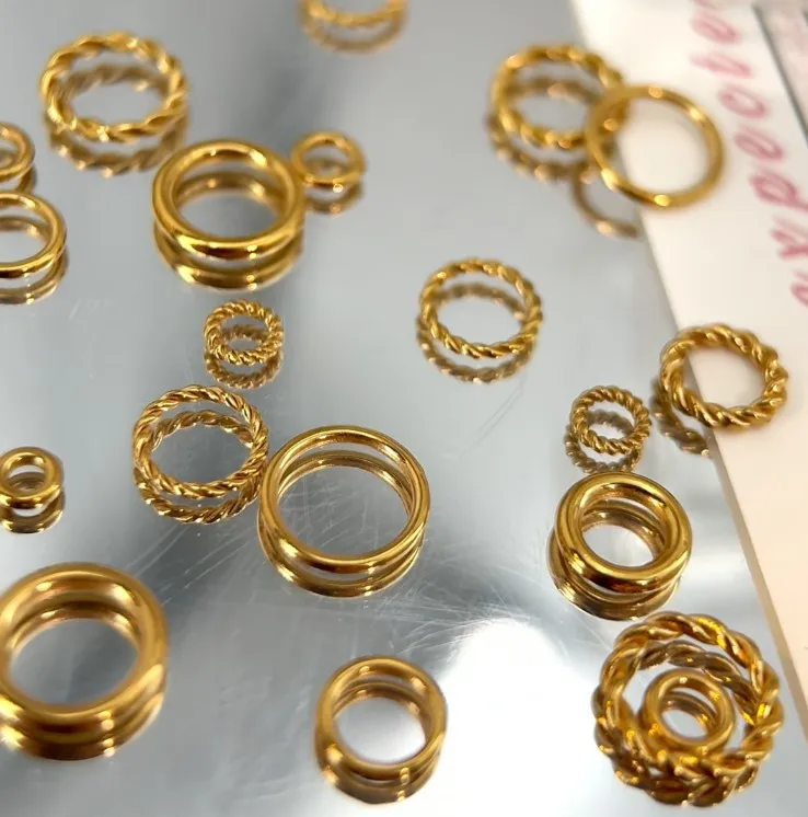20pcs Stainless Steel Thick Twist Rope Circle Smooth Circle Close Jump Ring Connector DIY Beaded Bracelet Jewelry Accessories