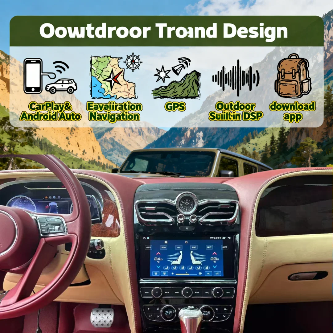 

10.9" Android 14 For Bentley Flying Spur / Continental GT 2005- 2019 Carplay 1600*720 GPS Navigation Head Unit Car Multimedia 4G