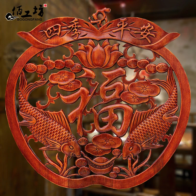 

Деревянная подвеска Dongyang с камфором, резьба по дереву, ремесла, китайская гостиная, твердая древесина, год за годом