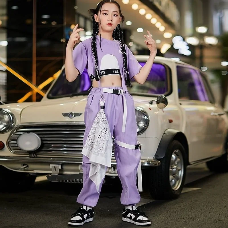 

Girls' Jazz Dance Clothing Children's Street Dance Performance Clothing Jazz Open Navel Set Hiphop Show Trend