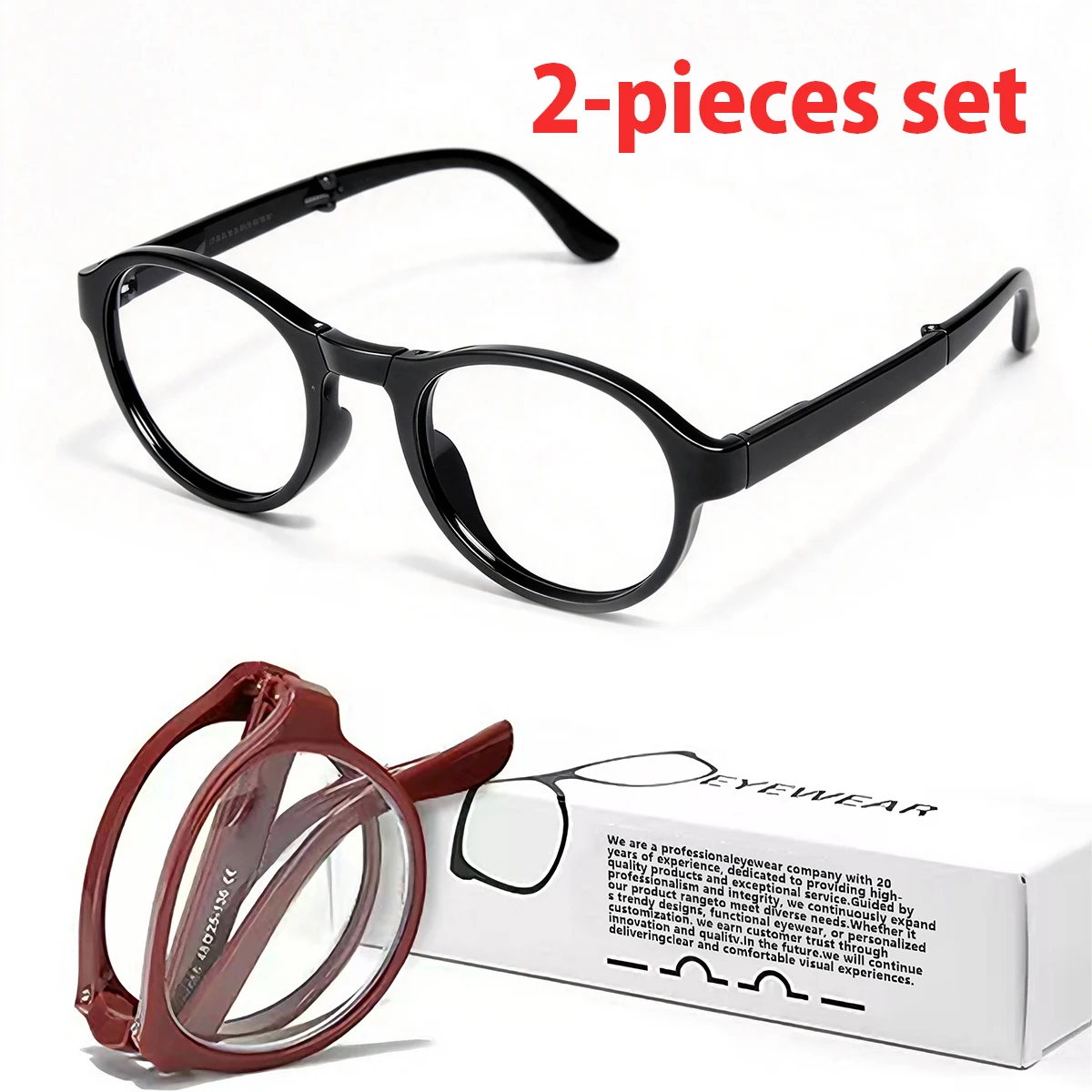 2Pack Auto Focus Reading Glasses Adaptive Focus Presbyopia Glasses Anti Blue Light Smart Reading Glasses for Men Women L12