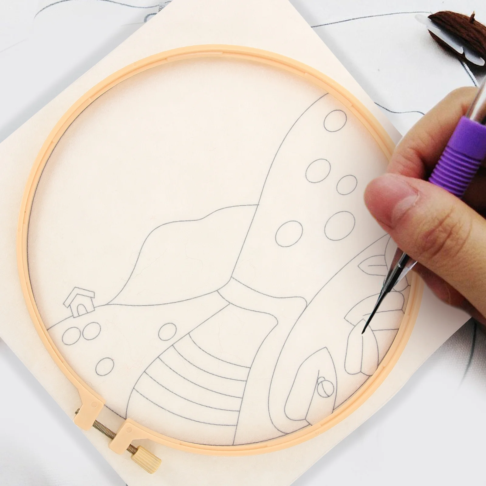 

1Set DIY Wool Applique Kits Punch Needle Embroidery Kit Easy Handmade Creative Needlework for Beginners Adults Puncture