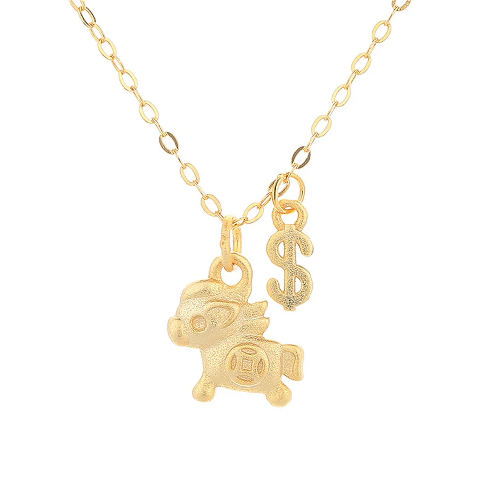 

Женское ожерелье из стерлингового серебра 925 пробы с изображением лошади из зодиака, маленькая очаровательная подвеска в виде монеты, нишевый аксессуар