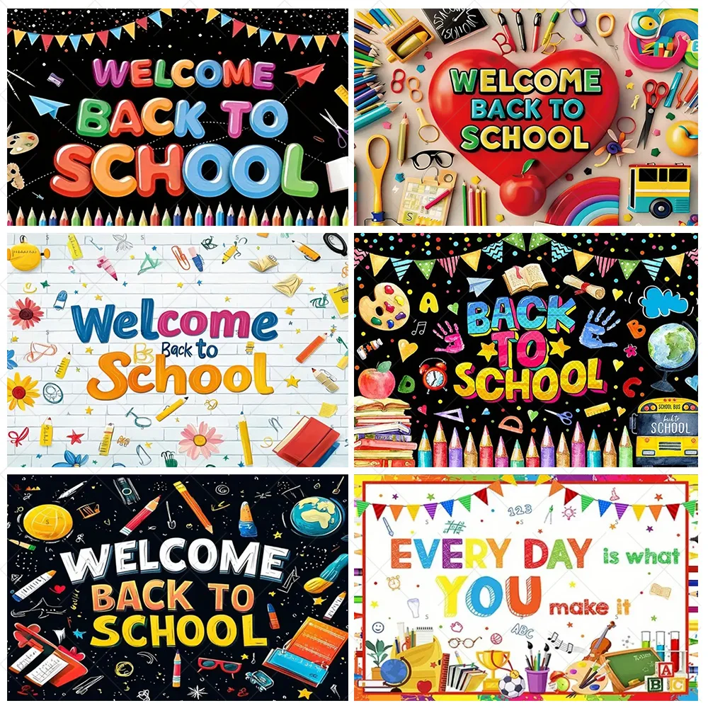 

Return to School Season Campus Gathering Display Background Pencil Ruler Book Photography Backdrop Supplies Photo Shoot Props