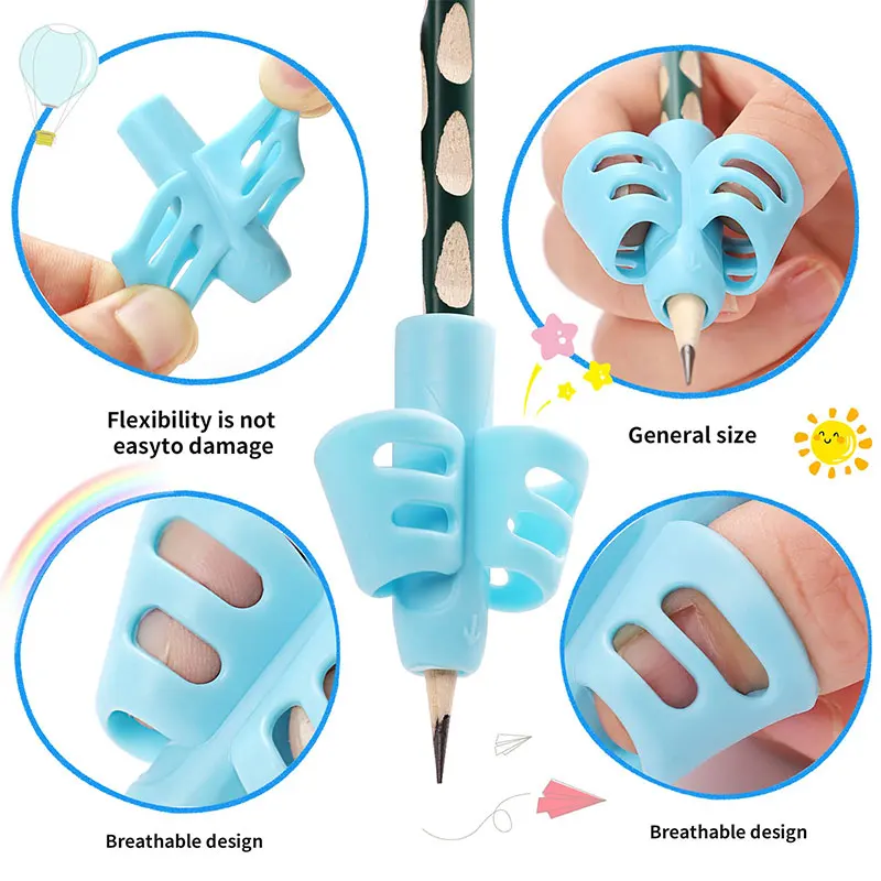 Silicone Grip Training Pen Gripper para Crianças, Correção de Postura de Escrita, Escrita Aids, 5 10 15 20 Pcs