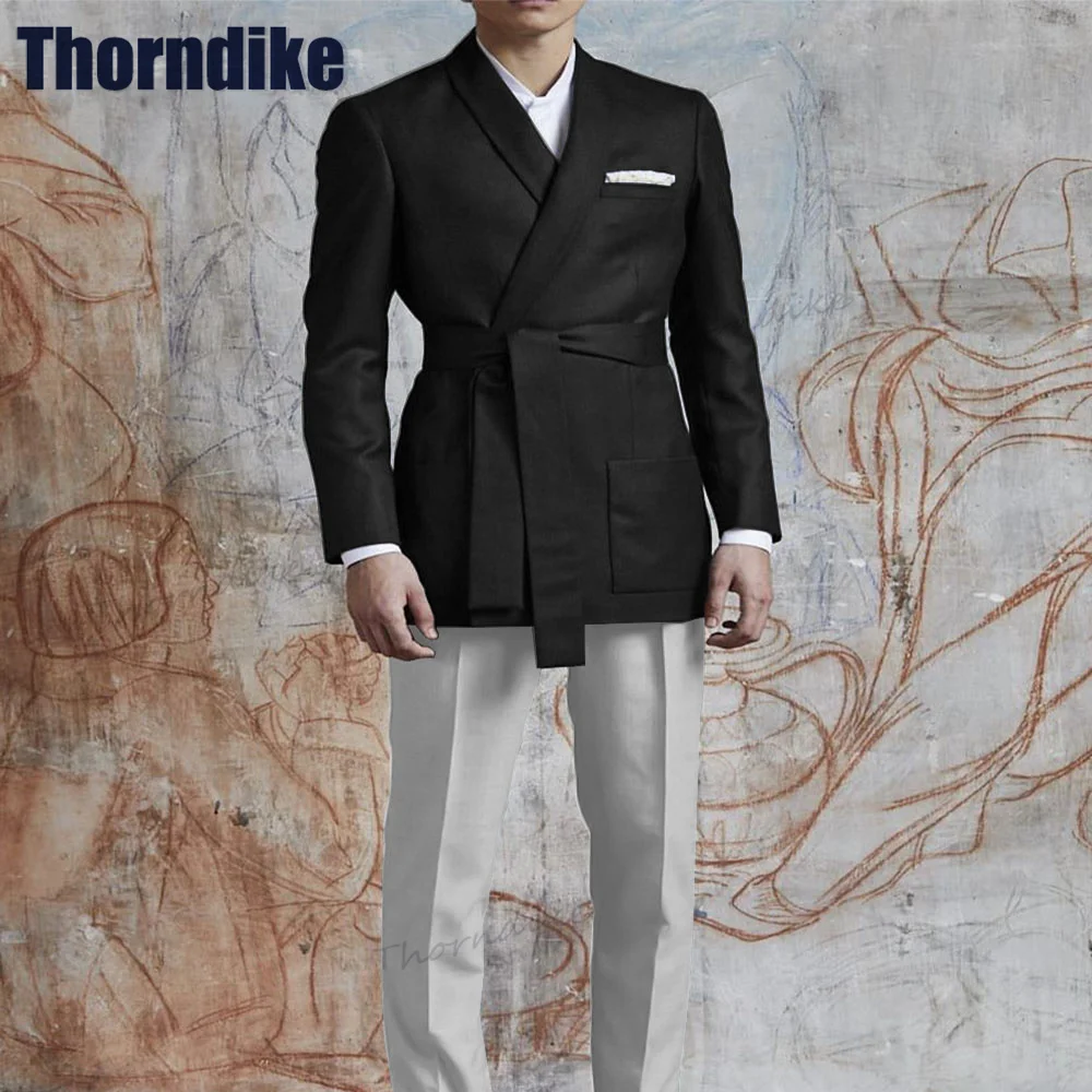 

Thorndike Men's Social Elegant Dress 2 Pieces Shawl Lapel Men Suit Stylish Mens Clothing Groom's Wedding Suit (Blazer+Trousers)