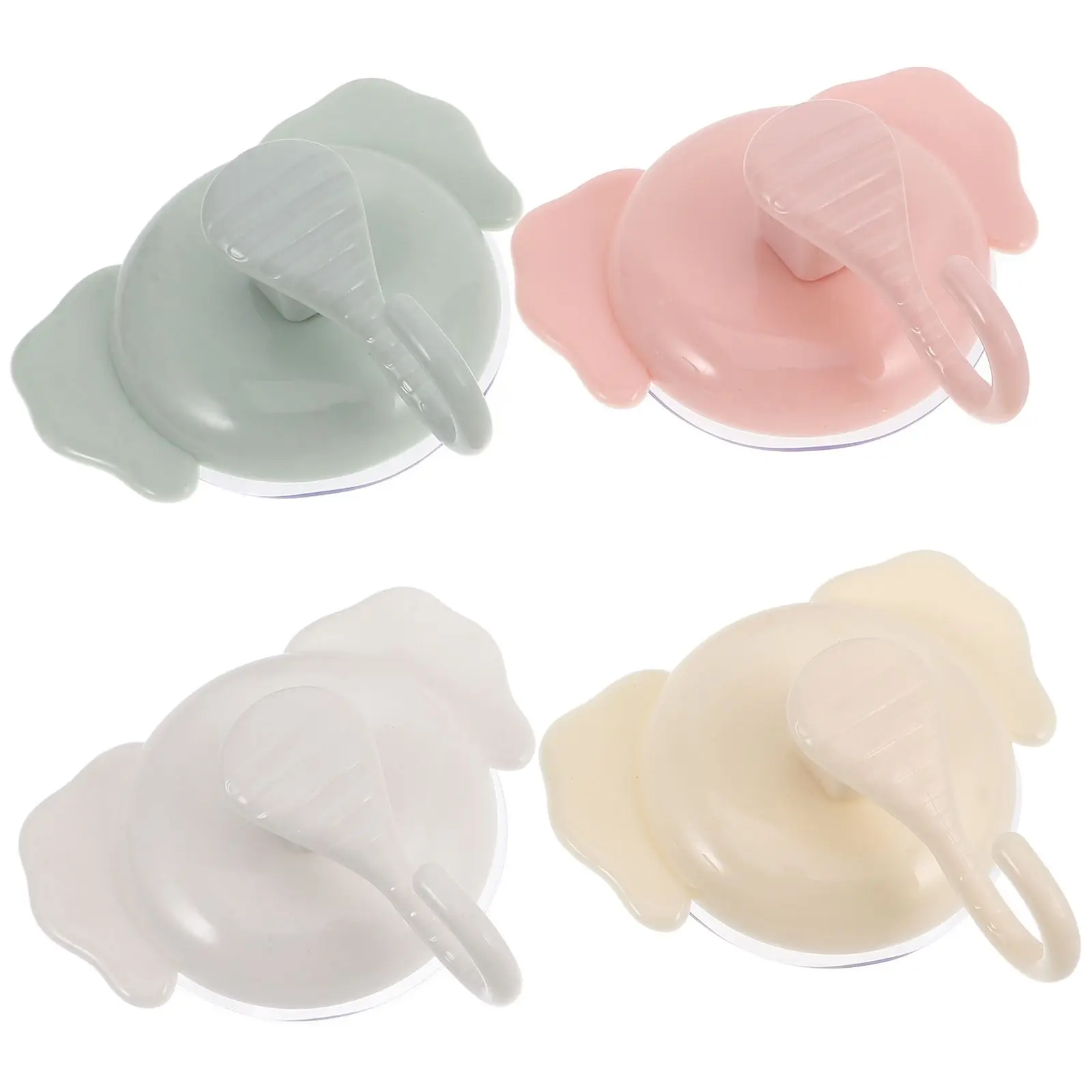 

4pcs Suction Cup Hooks Cartoon Elephant Strong Power Bathroom Kitchen Glass Wall Mount No Drill Plastic Towel Holder Shower