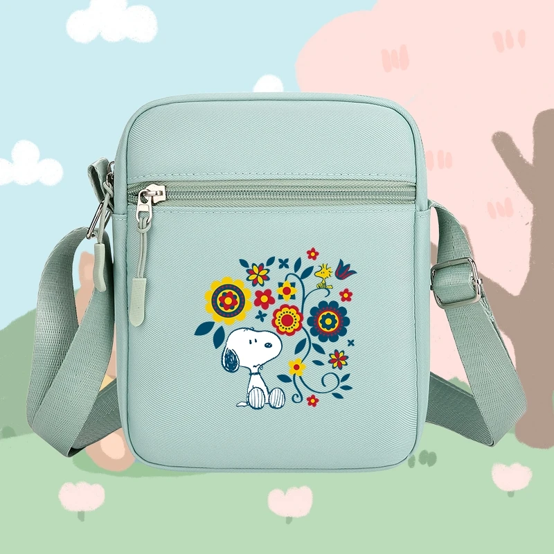 

Kawaii Snoopy женская сумка через плечо с рисунком аниме, модная женская и мужская простая сумка-шоппер, кошелек, квадратный чехол для мобильного телефона
