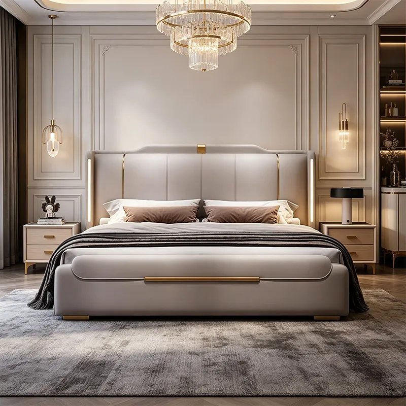 Ergonomic Service Bed Bedroom Ergonomic Princess Postmodern Bed Japanese Entertainment Modern Designer Cama Trendy Furniture