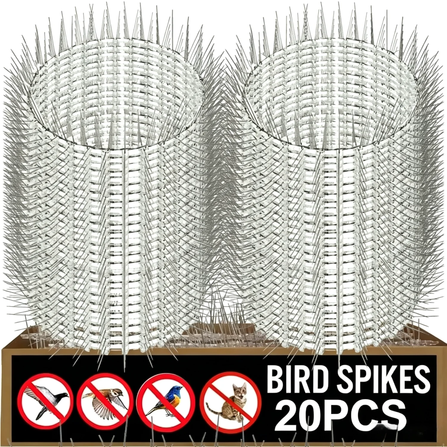 1-20PCS Bird Spikes Stainless Steel Pigeon Repellent Deterrent Anti Bird Spikes for Roof Fence Gutter Wall Outdoor Repeller