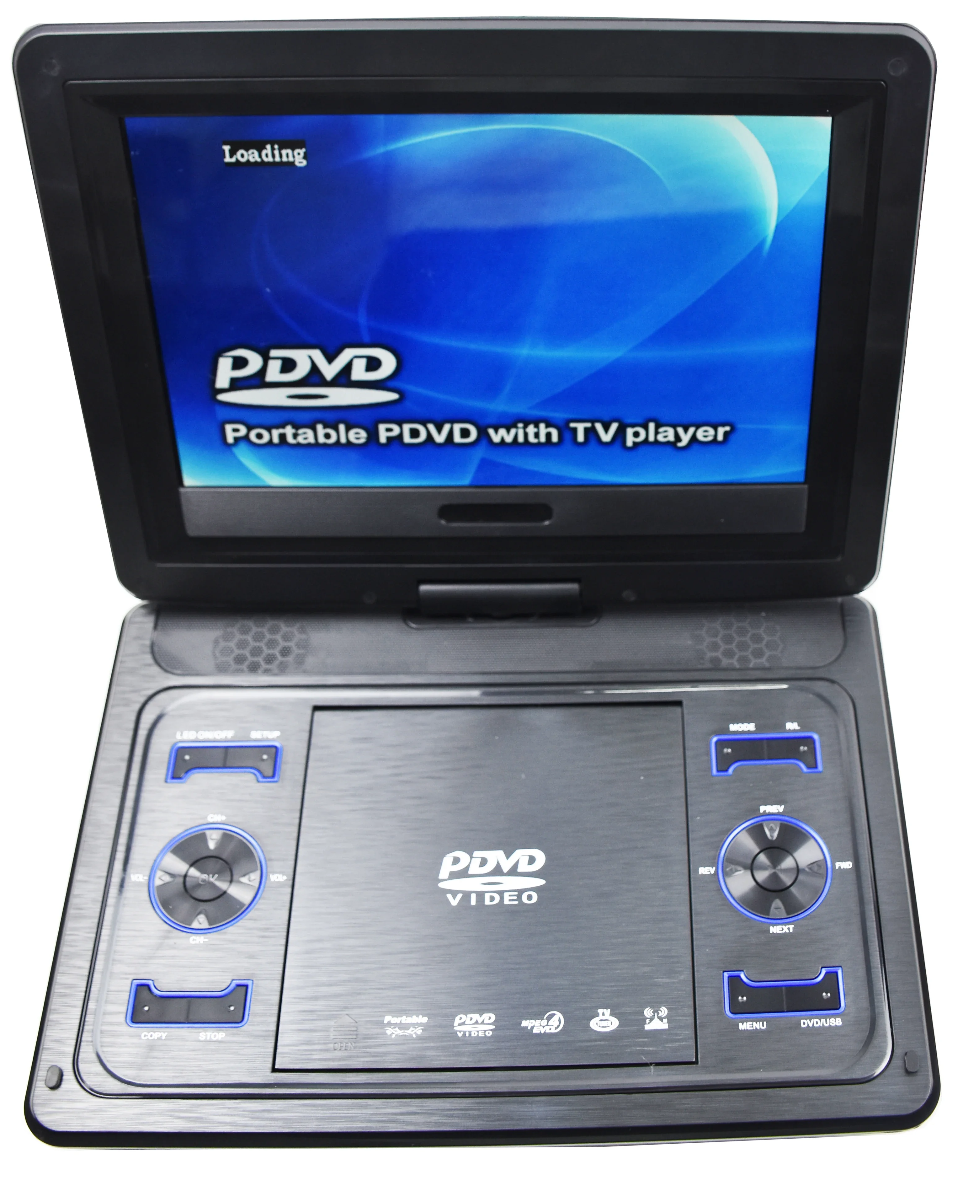 Draagbare dvd-speler met draaibaar scherm voor auto en kinderen Oplaadbare draagbare dvd-speler met tv USB/SD/gamepad-ondersteuning