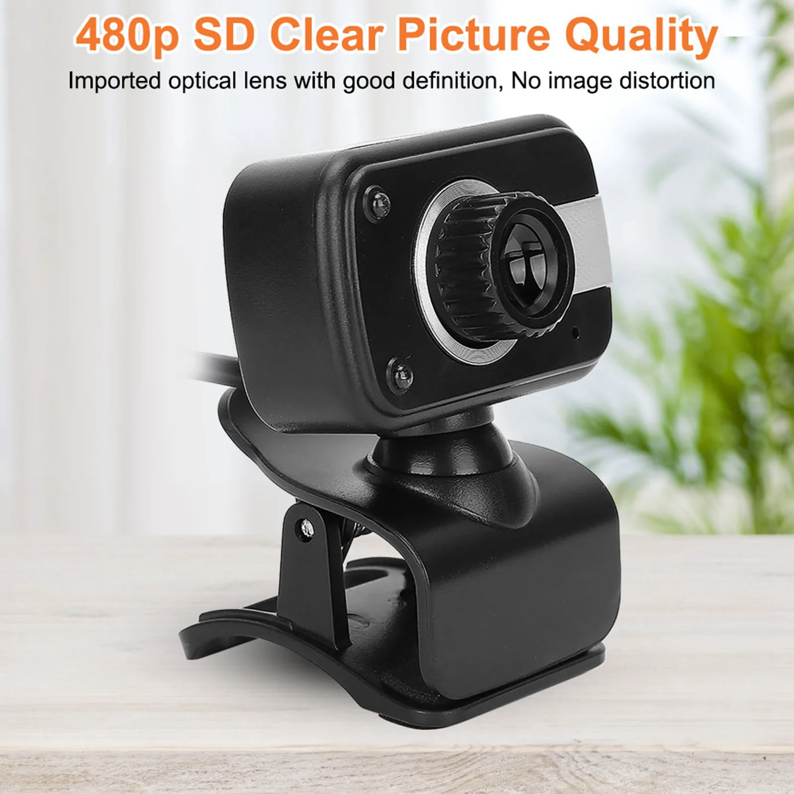 Portable USB Webcam with MIC 0.3MP 360 Degree Rotation for MSN / ICQ Night Vision for Laptop PC Zoom Skype Plug Play Clip Mount