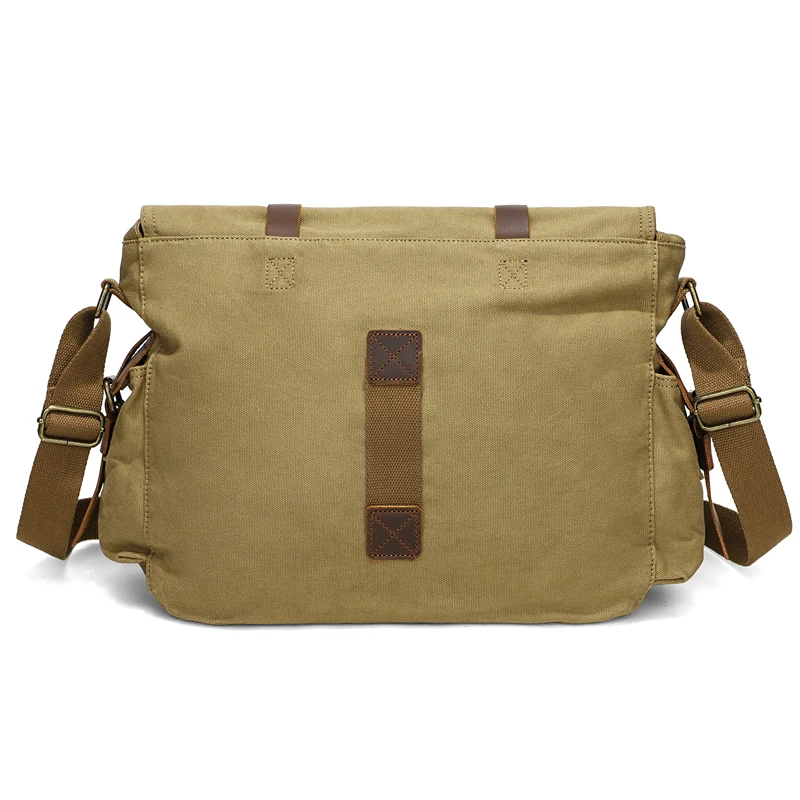 Vintage Military Leather Canvas Laptop Bag I AM LEGEND Will Smith Crossbody Shoulder Bag Men Messenger Bags