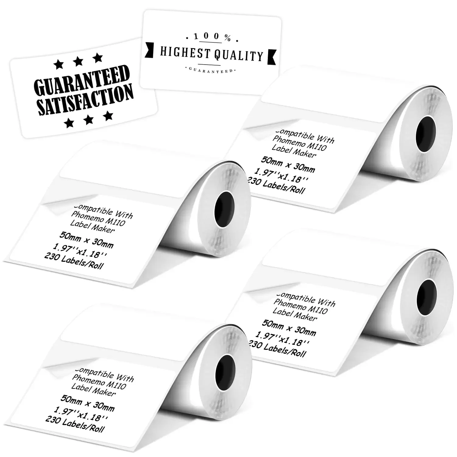 1.97"x1.18"Label Sticker 230PCS/Roll Waterproof Thermal Paper Compatible With M110/M120 For Food Cloth Price logo Barcode labels