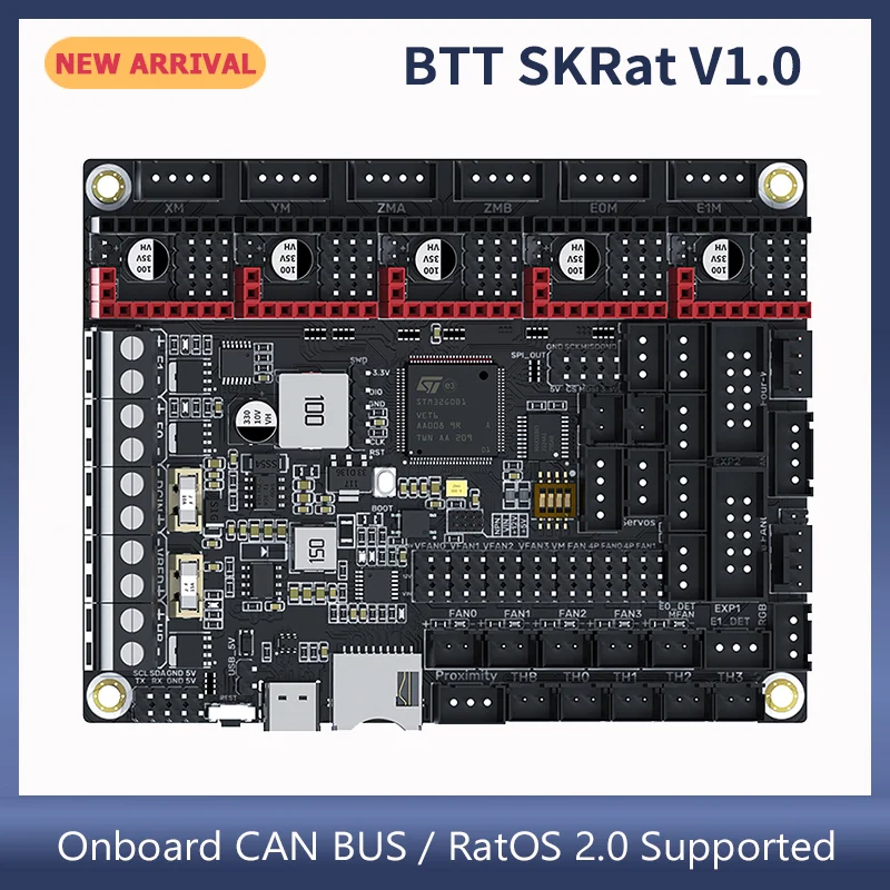 Bigtreetech SKRat V1.0 32bit 3D Printer Motherboard RatOS 2.0 Support CAN BUS ADXL345 PT100 For Klipper Printer Control Board