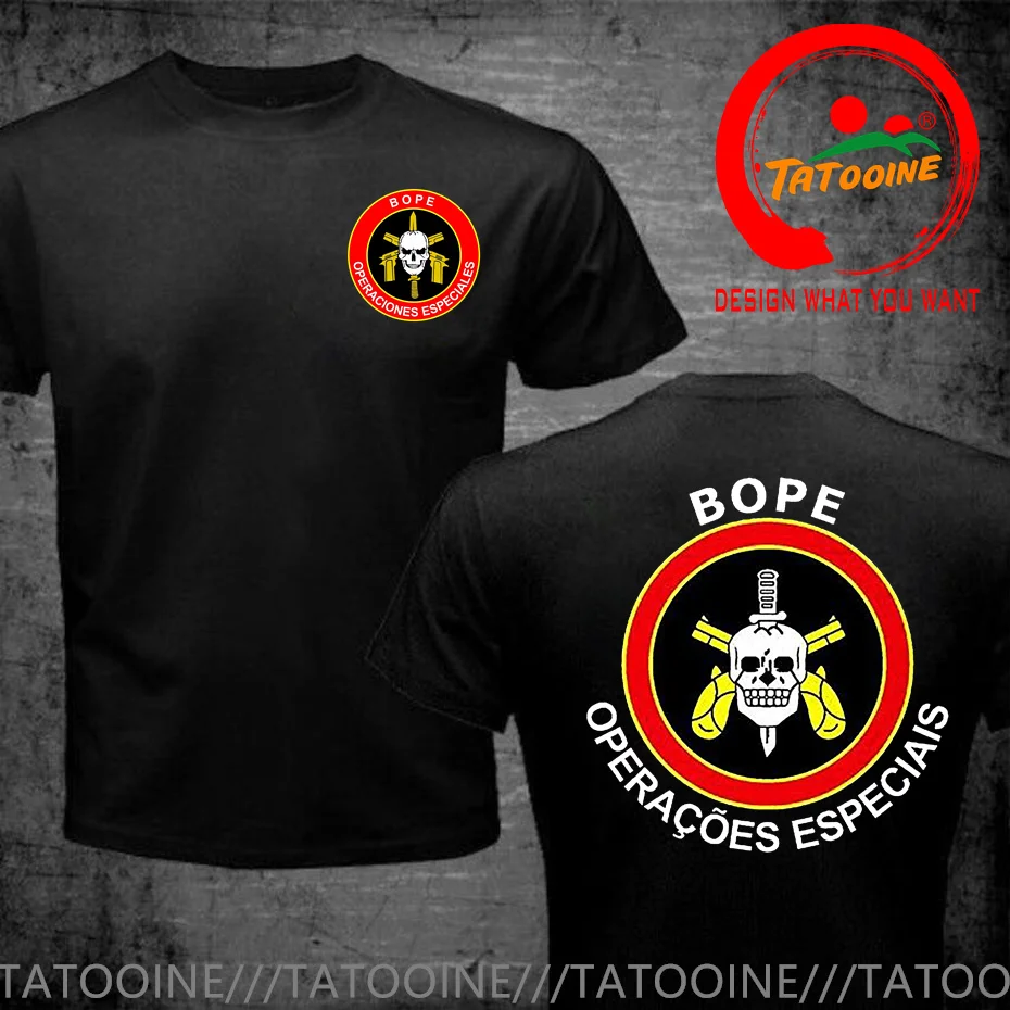 Brazil BOPE Elite Special Force T Shirt Black Navy Army Green Cotton O-Neck Summer Short Sleeve Casual T-shirt Plus Size S-6XL