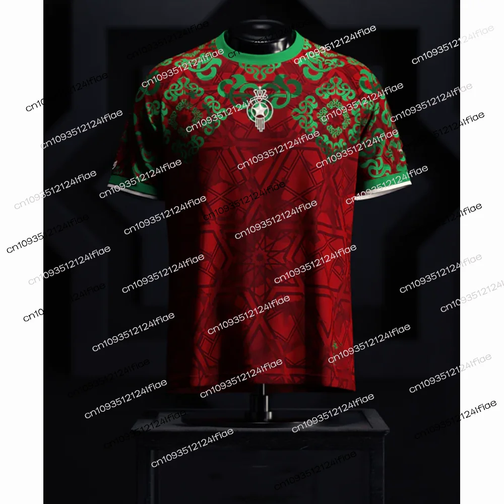 2026 New Moroccan Traditional Football JerseySportyQuick-DryingBreathablePlus SizeCasual StyleSpecial Edition for Football Fans