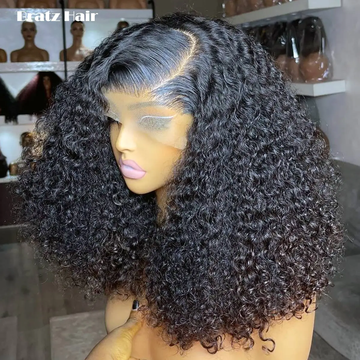 

Супердлинный кудрявый парик-каре из натуральных волос с двойной вытяжкой, с закрытием 5x5, для чернокожих женщин, готовый к ношению, без клея, с кружевной передней частью