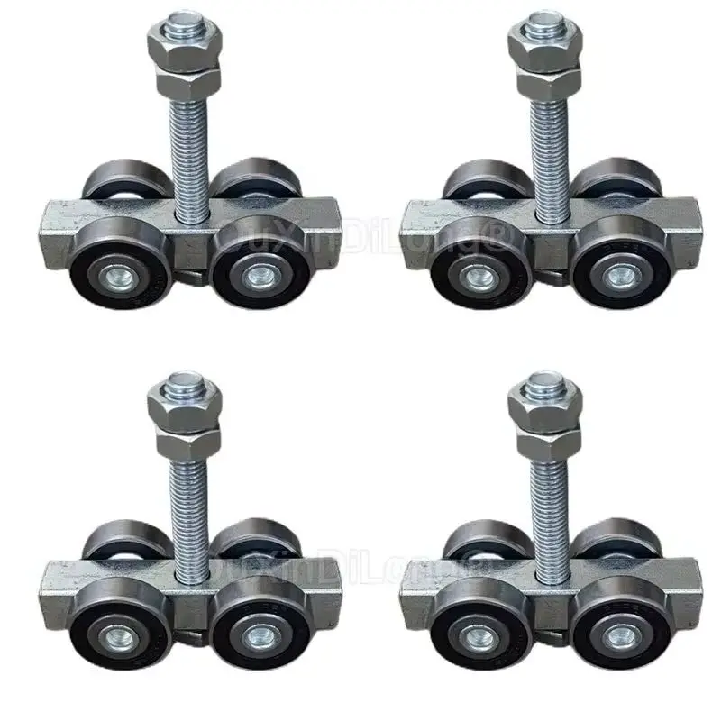 

4PCS Heavy Sliding Door Rollers Industrial Hanging Track Wheels Warehouse Rail Anticollision Bearing Rolling Pulleys Load 400KG