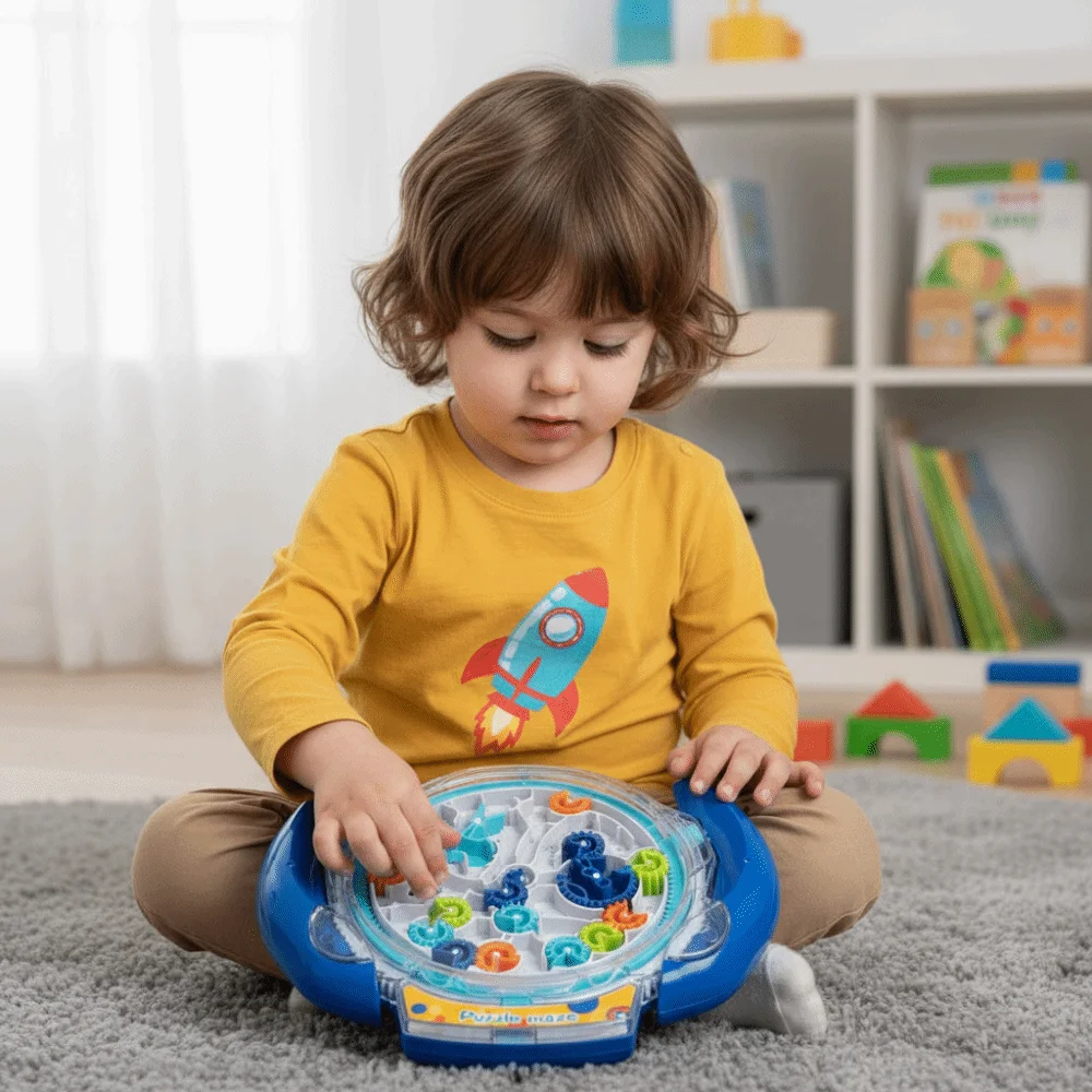 

3D Puzzle Maze Board Rolling Ball Gear Balance Logic Training Transparent Design Educational Brain Games