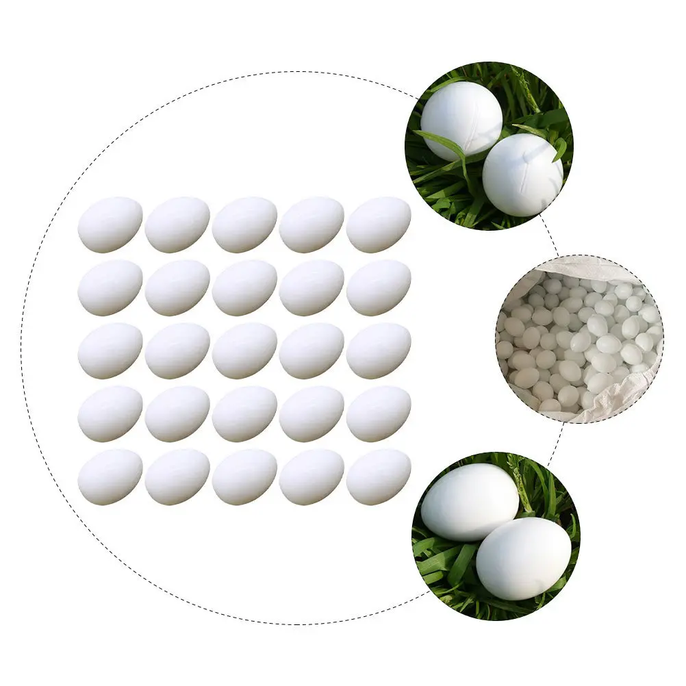 50Pcs Plastic Bird Simulated Pigeon Eggs Water Filled Hatching Simulation Eggs Realistic Nest Decorative Breeding Props