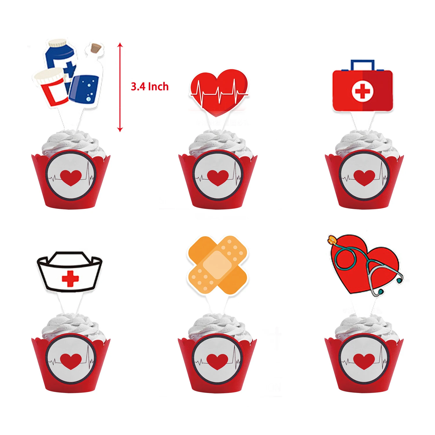 Graduation Nurses and Doctors Theme Party Garland, Swirl Balloon Decoration, Congrats Nurse Banner, Cake Topper Supplies