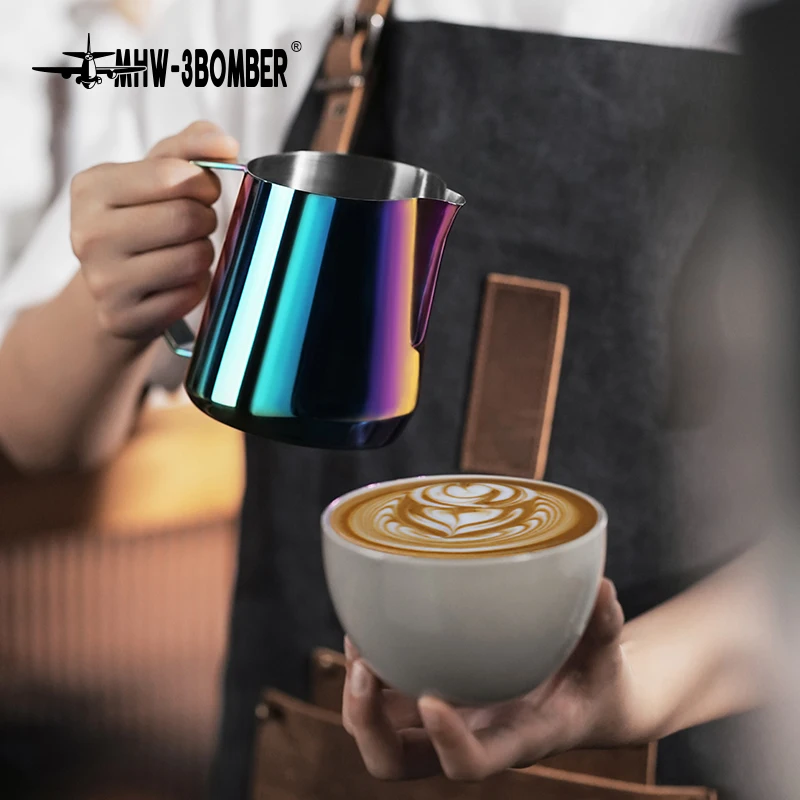 MHW-3BOMBER Milk Frother Jug 600ml Milk Frothing Pitcher Steaming Pitchers for Coffee/Cappuccino/Latte Art Coffee Accessories